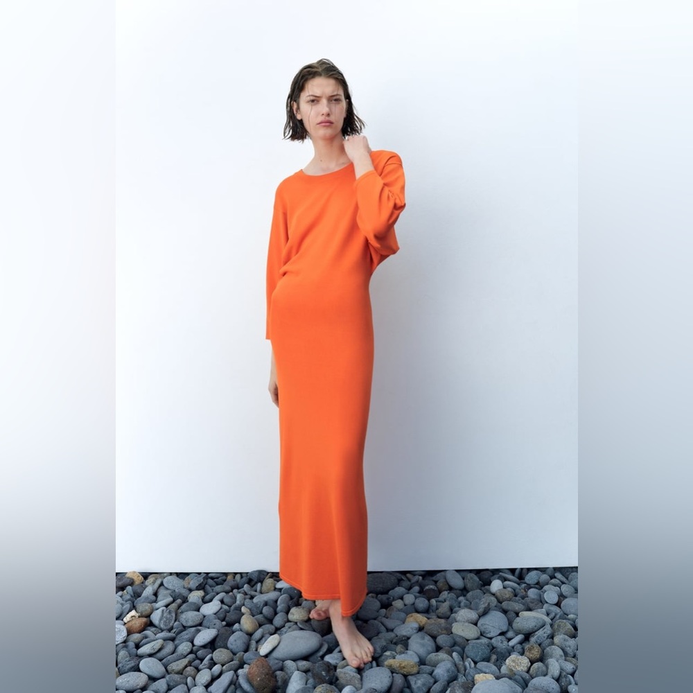 Zara Open Back Long Knit Dress | M | Worn Once